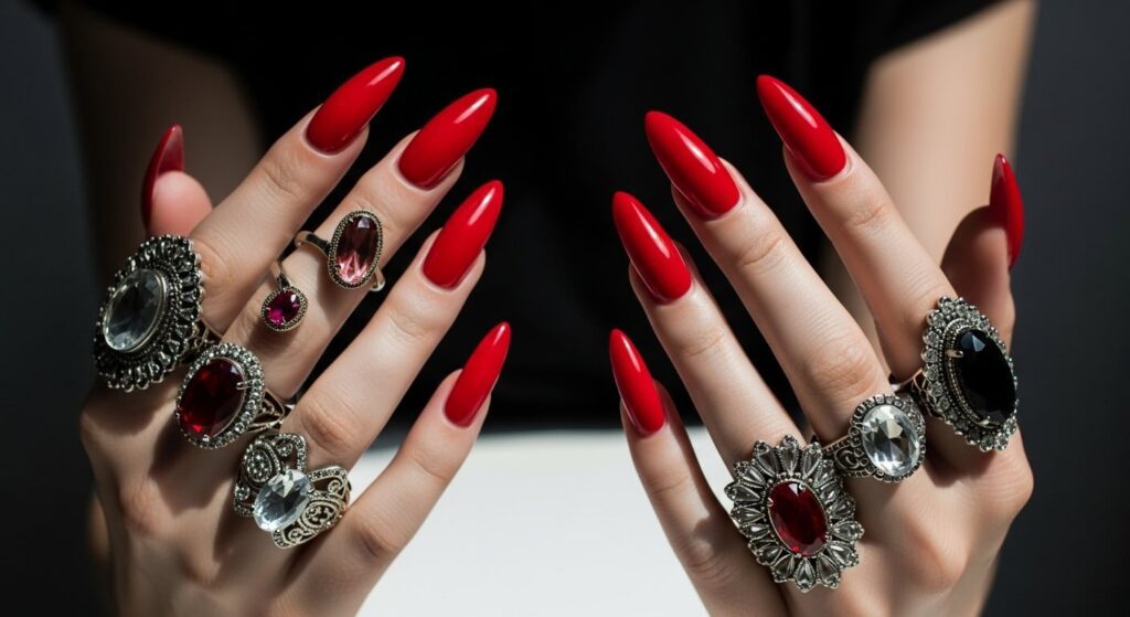 Red Acrylic Nails