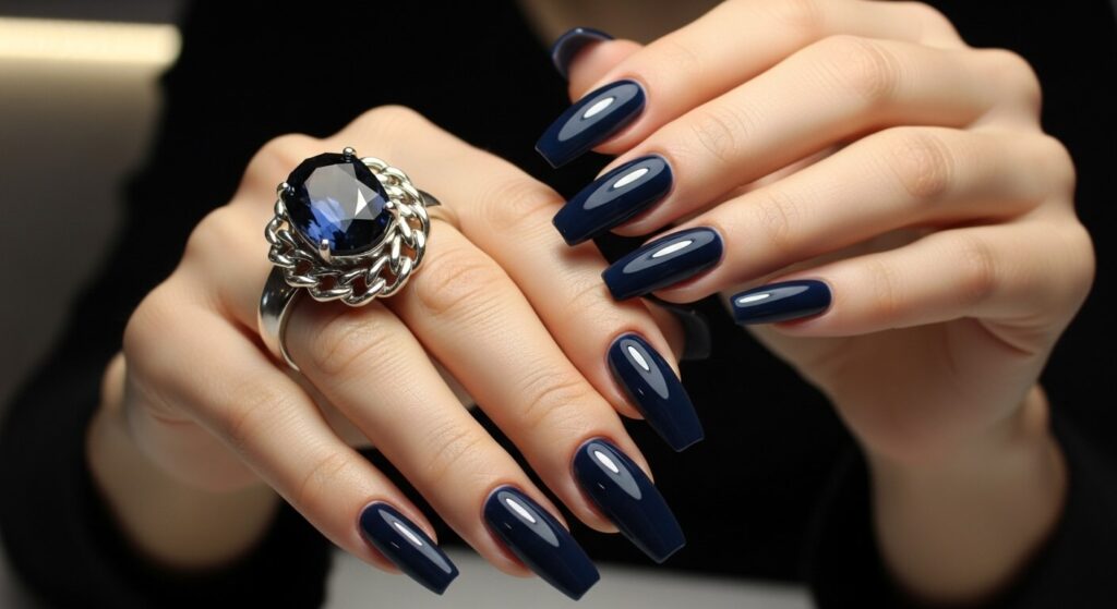Dark Blue Nails