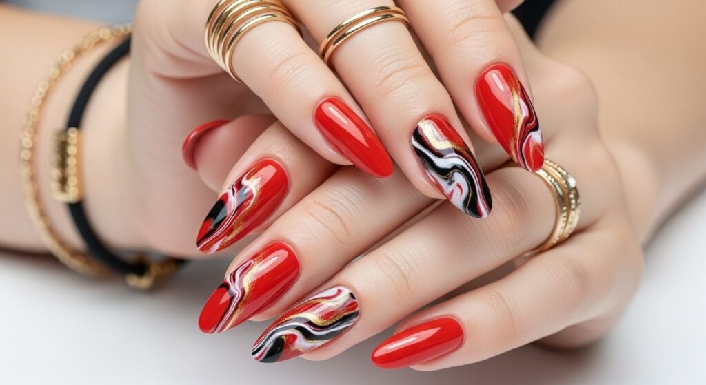 Red Acrylic Nails