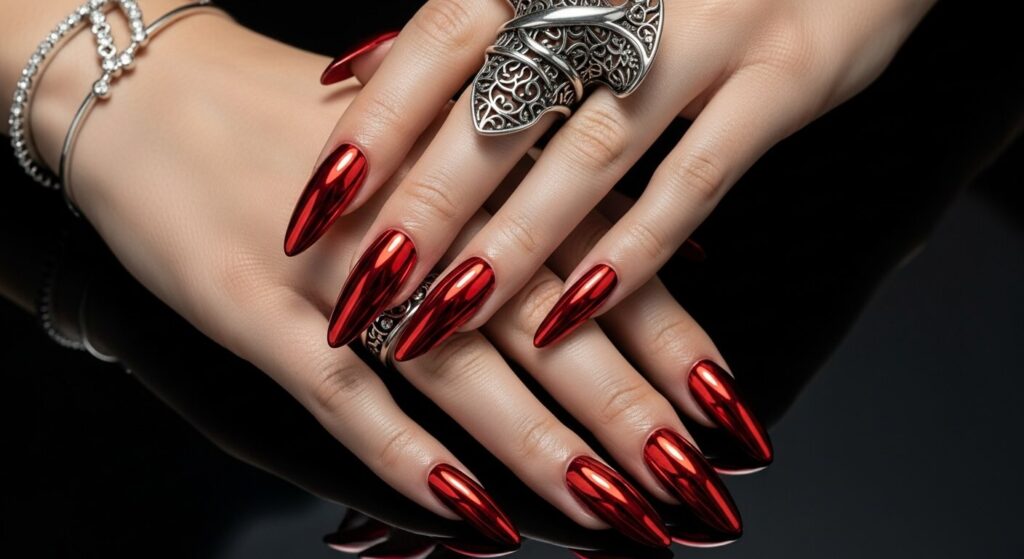 Red Acrylic Nails
